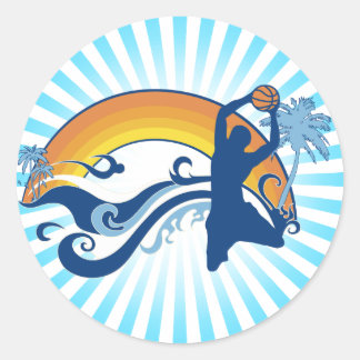 Sticker Rond basketball. summersetz.