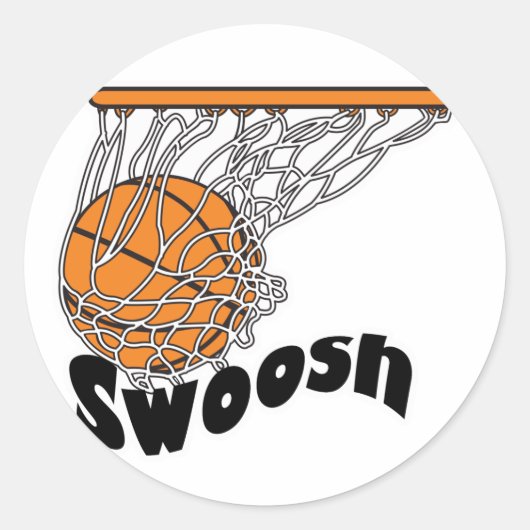 Sticker Rond basketball swoosh (Devant)