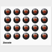 Sticker Rond Basketball Votre Nom Calligraphie Script (Feuille)