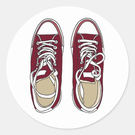 Sticker Rond Baskets rouges (Devant)