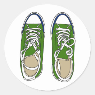 Sticker Rond Baskets verts