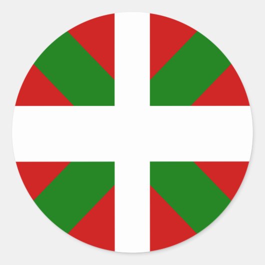 Sticker Rond Basque Drapeau de haute qualité (Devant)