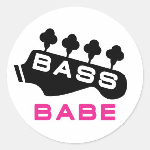 Sticker Rond Bass Babe Cadeau Pour Baid
