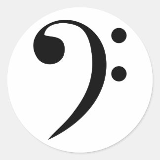 Sticker Rond Bass clef