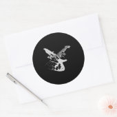 Sticker Rond Bass Guitar Player (Enveloppe)