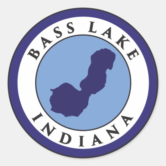 Sticker Rond Bass Lake, Indiana (Devant)