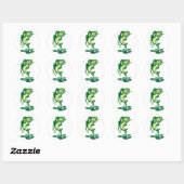 Sticker Rond Basse à grande bouche sauter (Feuille)