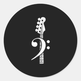 Sticker Rond Basse Guitare Lecteur - Basse Guitare Musicien