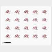 Sticker Rond Basset Hound (Feuille)