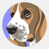 Sticker Rond Basset Hound Dog (Devant)