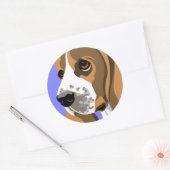 Sticker Rond Basset Hound Dog (Enveloppe)