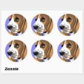 Sticker Rond Basset Hound Dog (Feuille)
