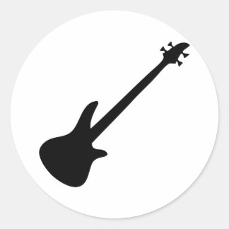 Sticker Rond bassiste guitare basse
