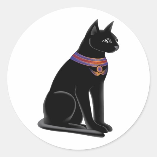 Sticker Rond Bastet, déesse chatte égyptienne (Devant)