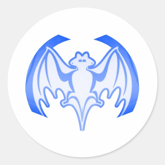 Sticker Rond Bat Blue Inv Le MUSÉE Zazzle Cadeaux (Devant)