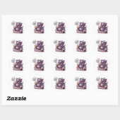 Sticker Rond Bat de dessin adorable : Cosy, Kawaii Vibes (Feuille)