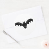 Sticker Rond Bat de nuit éffrayant (Enveloppe)