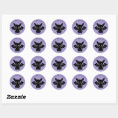 Sticker Rond Bat d'Halloween mignonne (Feuille)