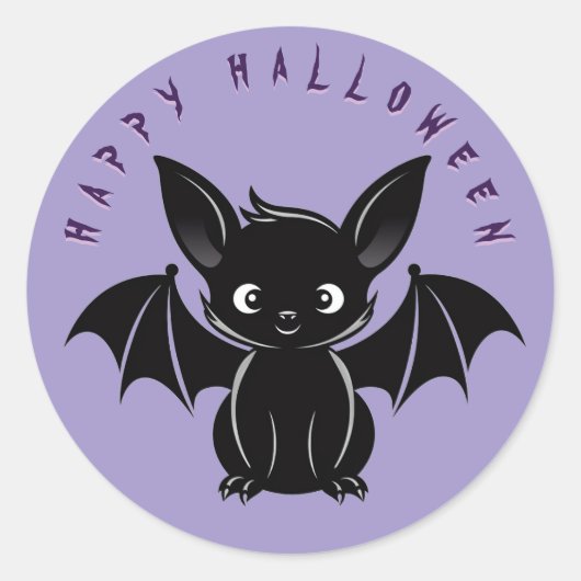 Sticker Rond Bat d'Halloween mignonne (Devant)
