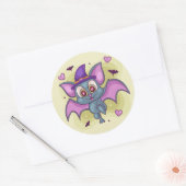 Sticker Rond Bat d'Halloween mignonne (Enveloppe)