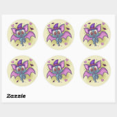 Sticker Rond Bat d'Halloween mignonne (Feuille)