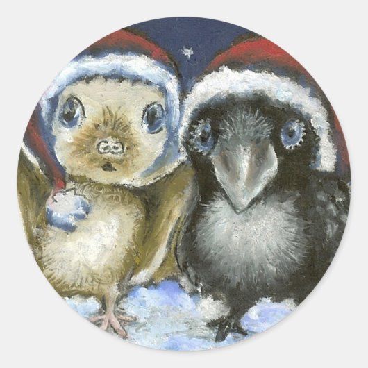 Sticker Rond Bat et corbeau (Devant)