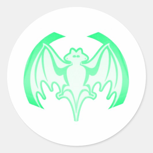Sticker Rond Bat Green Inv Le MUSÉE Zazzle Cadeaux (Devant)