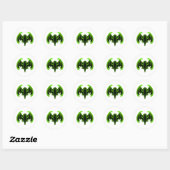 Sticker Rond Bat Green MUSEUM Zazzle Cadeaux (Feuille)