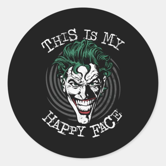 Sticker Rond Bat Joker C'Est Mon Joyeux Visage (Devant)