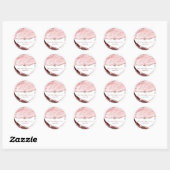 Sticker Rond Bat mitzvah, Aquarelle Brouille Bourgogne Agate (Feuille)