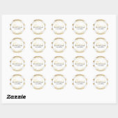Sticker Rond Bat mitzvah Bar Mitzvah Gold Stripes élégant (Feuille)