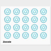 Sticker Rond Bat mitzvah Blue Opal Star De David Merci (Feuille)