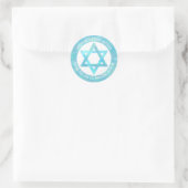 Sticker Rond Bat mitzvah Blue Opal Star De David Merci (Sac)