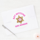 Sticker rond bat mitzvah classique (Enveloppe)