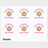 Sticker rond bat mitzvah classique (Feuille)