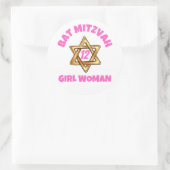 Sticker rond bat mitzvah classique (Sac)