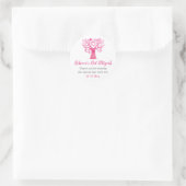 Sticker Rond Bat mitzvah d'aquarelle rose (Sac)