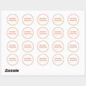 Sticker Rond Bat mitzvah de typographie Orange (Feuille)
