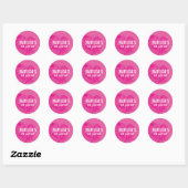 Sticker Rond BAT MITZVAH moderne élégant floral joli rose (Feuille)
