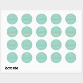 Sticker Rond BAT MITZVAH moderne rustique confetti menthe (Feuille)