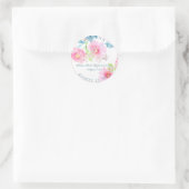 Sticker Rond Bat mitzvah PixDezines, aquarelle florale (Sac)