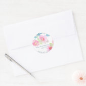 Sticker Rond Bat mitzvah PixDezines, aquarelle florale (Enveloppe)
