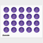 Sticker Rond Bat mitzvah PixDezines, Aquarelle violette violet (Feuille)