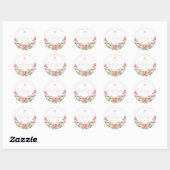 Sticker Rond Bat mitzvah PixDezines, Fleur sauvage aquarelle (Feuille)