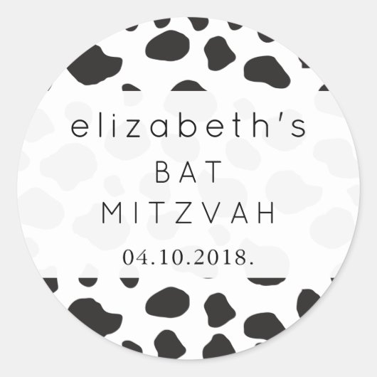 Sticker Rond Bat mitzvah - Poster de animal, Impression de vach (Devant)