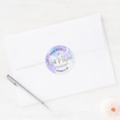 Sticker Rond Bat mitzvah Purple Aquarelle Silver Foil Script (Enveloppe)
