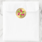 Sticker Rond Bat mitzvah rose Lime Star de David Gold (Sac)