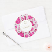 Sticker Rond Bat mitzvah rose or Motif moderne (Enveloppe)