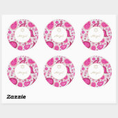 Sticker Rond Bat mitzvah rose or Motif moderne (Feuille)