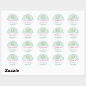 Sticker Rond BAT MITZVAH SEAL chevron motif or étoile menthe (Feuille)